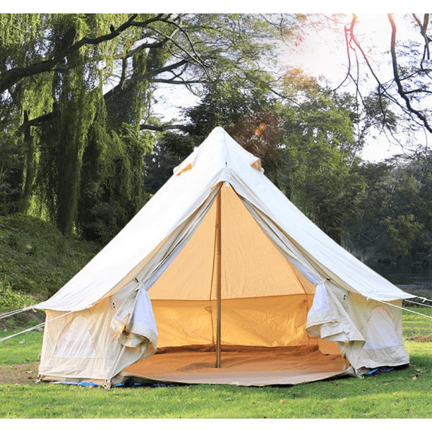 Teepee Tent Outdoor Waterproof 4-Season Family Camping Cotton Canvas ...