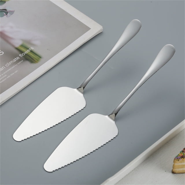 Cutter 2 Pack Stainless Steel Pizza Pie Cake Server Set for Slicing and Serving Desserts Flat Shovel Style Kitchen Utensils 2PCS