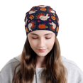 thumbnail image 2 of Xecao Turkey And Thanksgiving Print Beanie Knitted Hat for Men Women, Winter Fashion Knit Cuffed Caps Unisex, 2 of 7