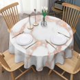 thumbnail image 3 of White Rose Gold Marble Round Tablecloth 60"x60",Wrinkle Wipeable Table Cloth for Kitchen Dining Room Picnic Patio Party, 3 of 6