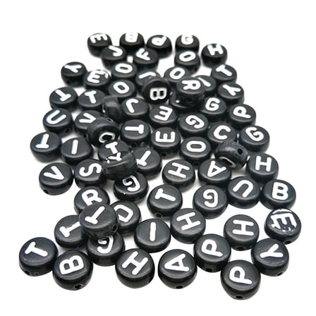 WEAVILUX 260Pcs Black Alphabet Beads Acrylic DIY Jewelry Beads for Creating