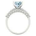 thumbnail image 4 of 2.66 ct Brilliant Princess Cut Blue Zircon 14k White Gold Solitaire with Accents Engagement Bridal Wedding Ring Band Set, 4 of 7