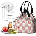 thumbnail image 4 of Pioneer Flower Floral Print Pattern Drawstring Lunch Bag Women - Drawstring Lunch Bag Insulated for Work Office - Stain-Resistant Large Lunchbags for Women with Multi-Pockets, 4 of 6