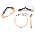 thumbnail image 3 of Dazzlingrock Collection Round Blue Sapphire Chevron Wedding Band for Women (Color Blue, Clarity Highly Included) in 18K Rose Gold, Size 8, 3 of 5