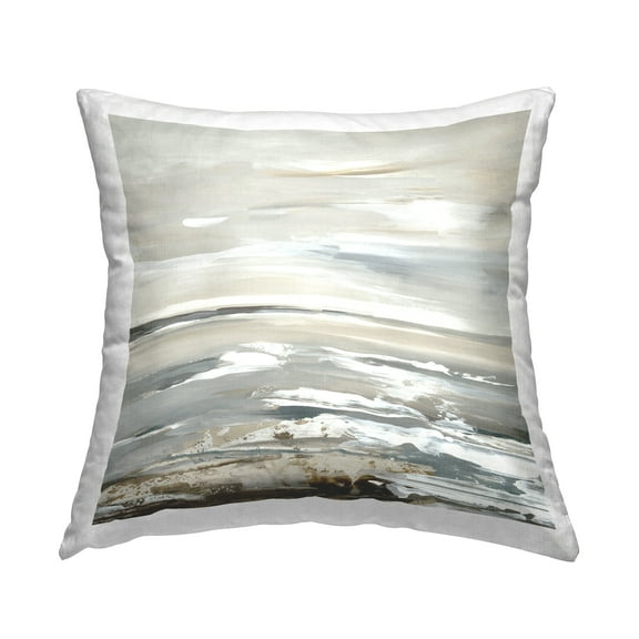 Stupell Industries White Waves Impression Decorative Printed Throw Pillow Design by Lera.