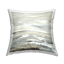 Stupell Industries White Waves Impression Decorative Printed Throw Pillow Design by Lera.
