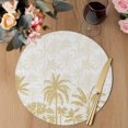 thumbnail image 3 of Palm Trees Round 13 Inch Placemats Set of 2, Yellow Tropical Plants Summer Forest Scenery HeatResistant Non Slip Place Mats for Dining Table, Wipeable Braided Kitchen Table Mats for Housewarming, 3 of 9