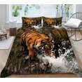 thumbnail image 1 of 3D Bedding Set Black Duvet Quilt Cover Set Comforter Cover Pillowcase King Queen Size Animal Tiger Printed Polyester Quilt Cover, 1 of 6