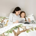 thumbnail image 5 of Castle Fairy Cartoon Elephants Giraffe Queen Comforter Set,Wildlife Bedding Comforter Set, 5 of 8