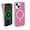 Pink, variant on iHome Magnetic Velo Phone Case for iPhone 16 Plus/15 Plus/14 Plus/15 Pro Max/14 Pro Max/13 Pro Max/12 Pro Max, Dark Blue