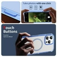 thumbnail image 3 of Magnetic for iPhone 16 Pro Max Case, [Compatible with MagSafe] Shockproof Protective Ultra Slim Transparent Anti-Scratch Anti-Fingerprint Phone Case Cover with Touchscreen Button, Blue, 3 of 9