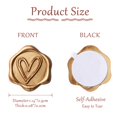 thumbnail image 3 of Pegatinas con sello de cera Yoption Heart, oro envejecido, paquete de 50, 3 of 7