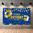 thumbnail image 6 of Blue Golden Birthday Banner with Balloons Stars and Polka Dots Happy Birthday Decoration Backdrop for Birthday Party Photography Props Party Supplies Decorations, 6 of 6