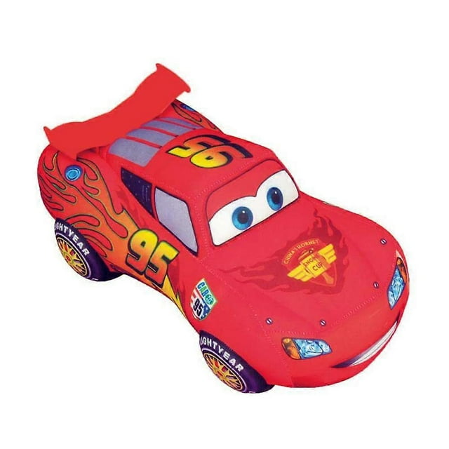 red (c) 35cm long $cars car cartoon doll children baby racing doll plush toy new Peluche de coche de carreras rojo (35 cm), vista 3/4 frontal; silueta alargada con alerón trasero, ojos grandes impresos en el parabrisas, número 95 en techo y costados, llamas amarillas y calcomanías de carrera; felpa con relleno de PP según especificación; fondo blanco. Ideal como juguete o cojín decorativo para cuartos infantiles.