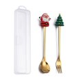 thumbnail image 1 of PENGXIANG 4PCS6PCS Christmas Gift Cutlery Spoon Fork Set Elk Tree Dessert Spoon Fruit Fork, 1 of 5