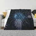 thumbnail image 1 of XMXT Throw Blanket, Blue Fireworks Pattern Machine Washable Blankets for Sofa, 80 x 60 inches Black, 1 of 9