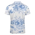 thumbnail image 5 of Modern Navy Blue White Watercolor Elegant Floral Men Zipper T-shirt Summer Casual Short Sleeve T-shirt Top, 5 of 7