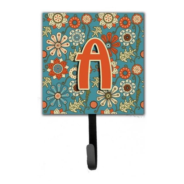 Carolines Treasures CJ2012-ASH4 Lettre A Fleurs Rétro Bleu Laisse et Porte-Clés
