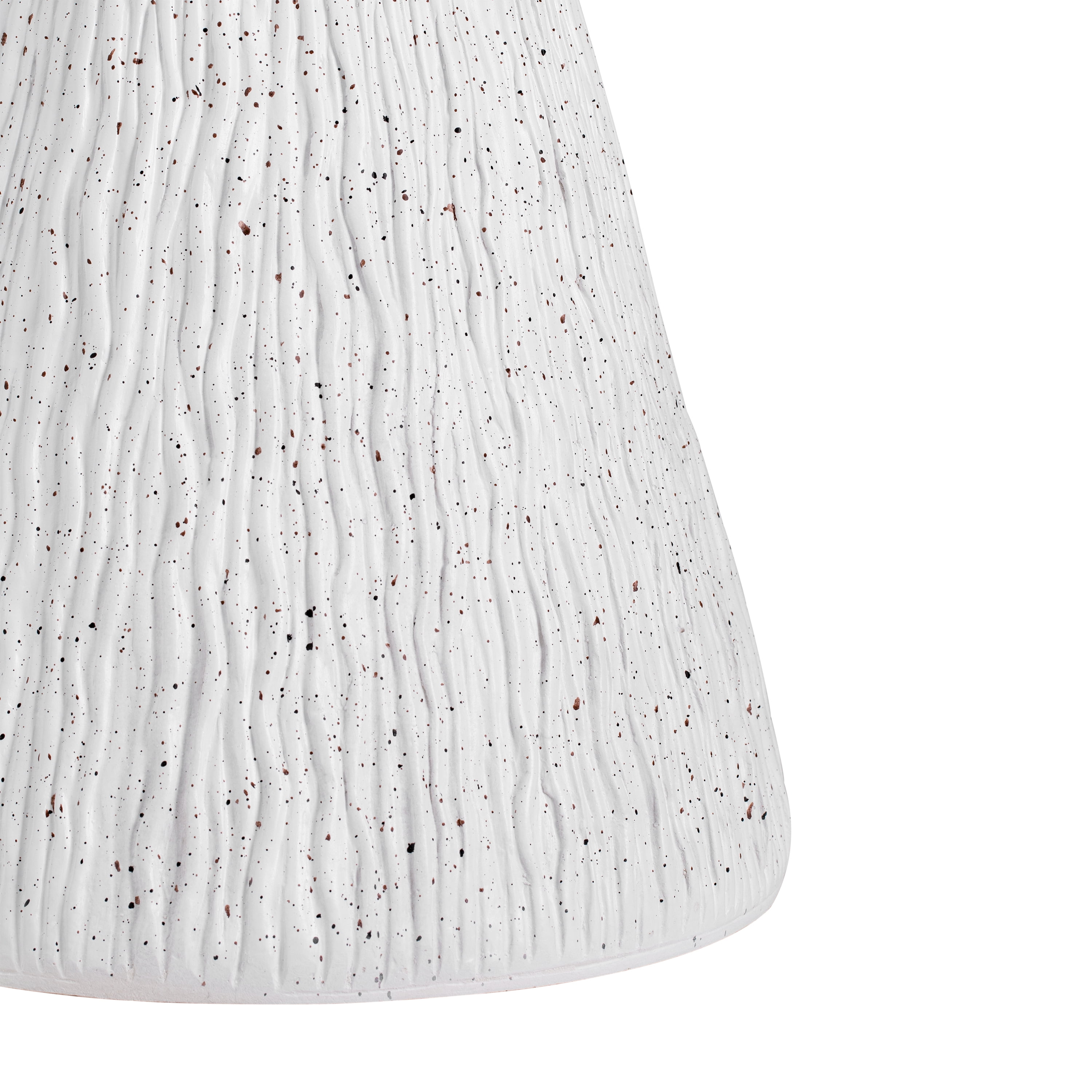 GARITIN Outdoor Side Table 15.5 Inch, Retro Speckled Textured MGO Accent Table for Patio Living Room Balcony, White Marble