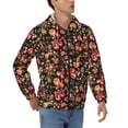 thumbnail image 4 of Zip Up Hoodies for Men - Colorful Rose Flowers Long Sleeve Comfrt Men'S Fashion Hoodies & Sweatshirts, Jackets for Men Hoodies Pullover Clothing Clothes with Pouch, 4 of 5