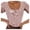 Pink, variant on Category Women's T-Shirts | Title Button Low T Fitted Womens Tight Down Slim Shirts Cut Tops Tee - Modern Casual