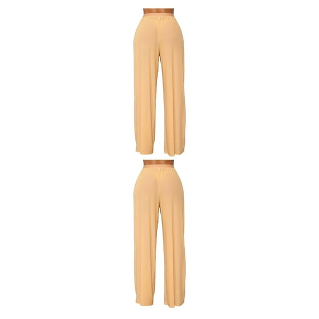 Eigraketly Pantalones de playa para mujer Ropa de playa Ropa cómoda Suelta Pantalones transparentes Oceanside Natación Vocación Albaricoque XXL Type1 NO1