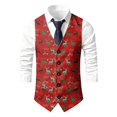 thumbnail image 3 of Mens Halloween Christmas Suit Vest Holiday Themed Lightweight Vest Red2 XXXXL, 3 of 5