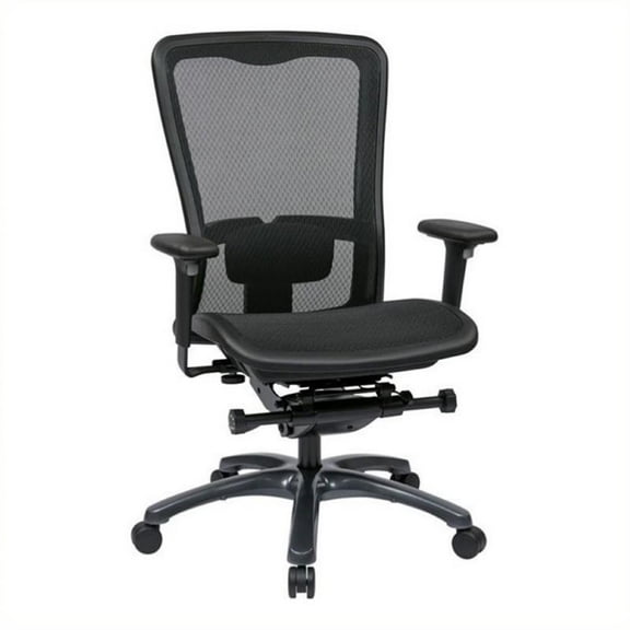 Scranton & Co High Back Office Chair with Mesh Seat in Black
