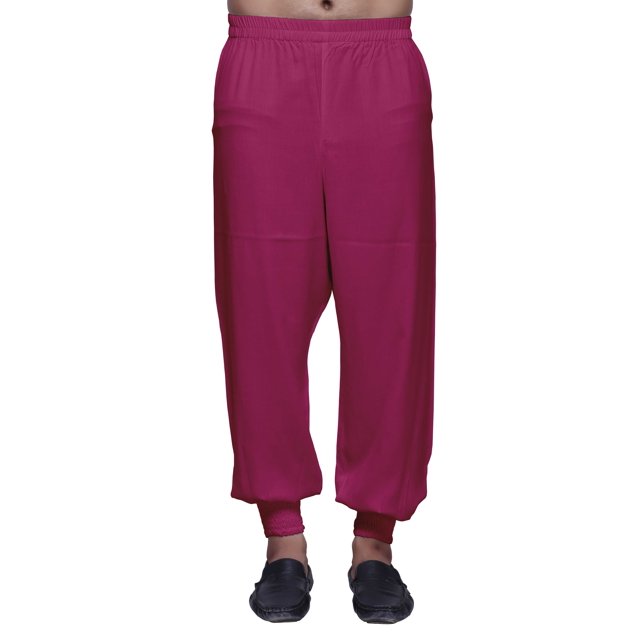 Atasi Mens Elastic Ethnic Wear Bottom Pant Readymade Solid Rayon Harem Pajama