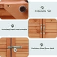 thumbnail image 6 of 60.6 " Outdoor Storage Cabinet with Lockable Door, Wood Rustic Tool Shed, Natural, 6 of 8