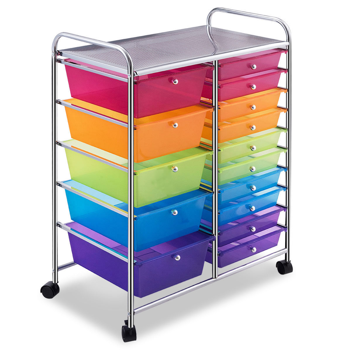15 Drawer Rolling Storage Cart Tools Scrapbook Paper Office School