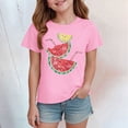 thumbnail image 2 of Sgkm Teen Girl Shirts Short Sleeved Little Girl Print Graphic Tee Cute Summer Watermelon Print Crewneck Pink 2-3 Years, 2 of 4