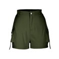 thumbnail image 5 of up to 60% off Gifts Usmixi Womens Cargo Shorts Fashion Button High Waist Slim Fit Short Pants Casual Solid Lightweight Straight Shorts with Pocket Army Green l, 5 of 7