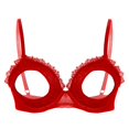 thumbnail image 1 of Womens Lingerie Cutout Padded Underwired Bra Tops Adjustable Straps Open Chest Bras Hollow Out Lace Brassiere Underwear, 1 of 4
