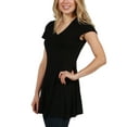 thumbnail image 2 of 24Seven Comfort Apparel Kathy V-Neck Long Tunic Top, 2 of 5