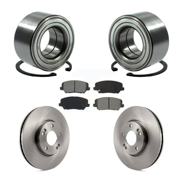 Transit Auto Front Wheel Bearing Disc Brake Rotors and Semi-Metallic Pads Kit for Car Kia Forte Forte5 Hyundai Veloster Koup KBB-115206
