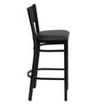thumbnail image 3 of HERCULES Series Black Grid Back Metal Restaurant Barstool - Black Vinyl Seat, 3 of 6