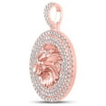 thumbnail image 2 of Macey Worldwide Jewelry 10k Rose Gold Mens Diamond Lion Face Charm Pendant 2-1/2 Ctw, 2 of 3