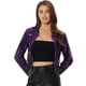 thumbnail image 1 of Chaqueta De Lentejuelas Tipo Aviador Con Cremallera En La Parte Delantera Con Purpurina Brillante Para Mujer Púrpura L, 1 of 6
