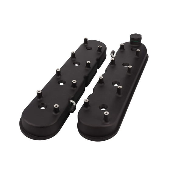 Cast Aluminum Valve Covers with Coil Mounts for GM LS - Black