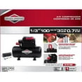 thumbnail image 2 of Briggs & Stratton 1000985 100 PSI 0.3 HP 3 gal Horizontal Portable Air Compressor Kit, Black, 2 of 3