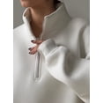 thumbnail image 4 of Womens Sweatshirts Half Zip Cropped Pullover Quarter Zipper Hoodies 2025 Fall Fashion Outfits White (Thick) M, 4 of 9