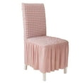 thumbnail image 2 of Seersucker Chair Covers for Dining Chairs,Stretchable Universal Dining Room Chair Slipcovers Washable Removable Elastic Chair Covers for Home,Kitchen,Wedding, Party,Banquet,Protector with Lace Trim, 2 of 9