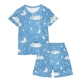 thumbnail image 5 of Piuwrlz Kids Short Sets Girls Outfit Set Suummer T-Shirt and Shorts Set Blue Size 3 Years, 5 of 8