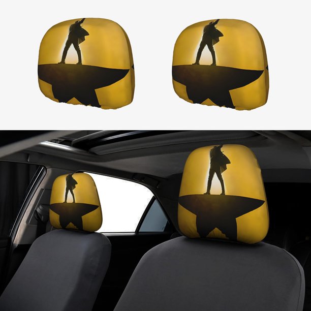 Hamilton Funda Protectora Universal para Reposacabezas de Coche, Funda Elástica para Reposacabezas de Asiento de Auto, Funda de Tela Antipolvo, Accesorios de Interior 2 Piezas