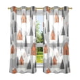 thumbnail image 6 of Yayeee Window Curtains Light Filtering 63"x42" Grommet Panel Pair Home Living Room Decor, Orange Cartoon Houses, 6 of 7