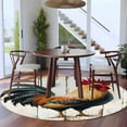 thumbnail image 3 of Round Rugs 5 Ft, Retro Rooster Non Slip Area Rugs for Kitchen Bedroom Entryway, Watercolor Vintage Rooster Art Washable Carpet Runner Rug Floor Mats for Bedroom Home Decor, 3 of 9