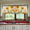thumbnail image 3 of Yayeee Kitchen Curtains Tier Set of 2 Light Filtering 57"x24" Over Sink Window Panels, Beige Sunflowers, 3 of 7