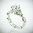 thumbnail image 2 of HeartsAndYou 2ct Round Moissanite Emerald Trinity Celtic Engagement Ring for Women 18k White Gold over Silver, 2 of 7