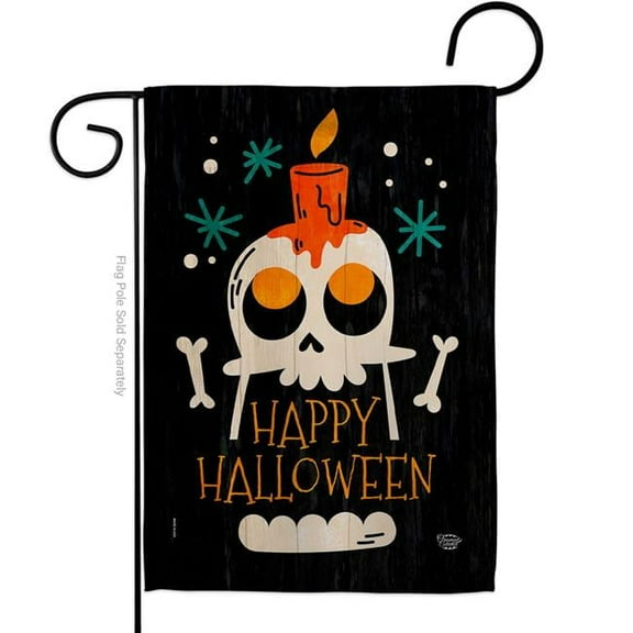 Ornament Collection G192664-BO 13 x 18.5 in. Happy Skull Garden Flag with Fall Halloween Double-Sided Decorative Vertical Flags House Decoration Banner Yard Gift